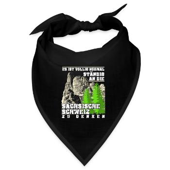 Elbsandsteingebirge Sächsische Schweiz - Bandana Dreieckstuch - Schwarz - Vorne