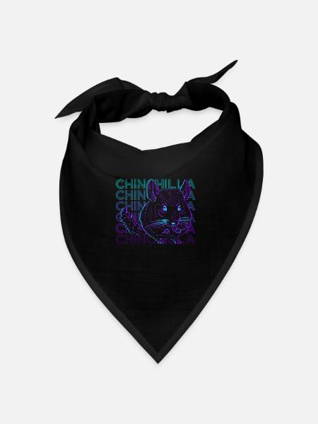 Chinchilla Retro Geschenk - Bandana Dreieckstuch - Schwarz
