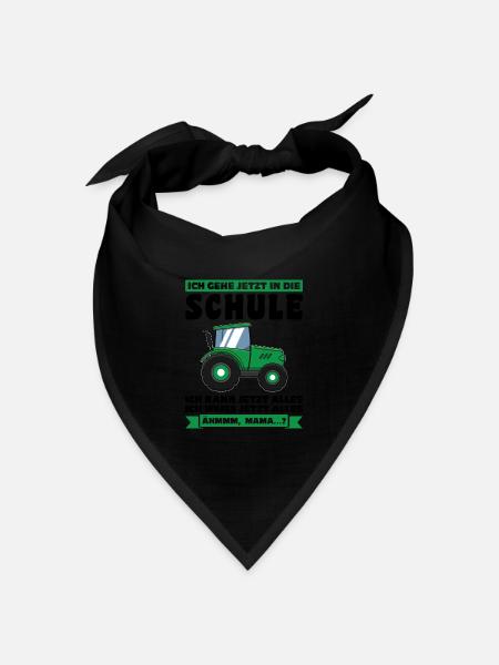 Schulkind Traktor Schulanfänger Geschenk - Bandana Dreieckstuch - Schwarz