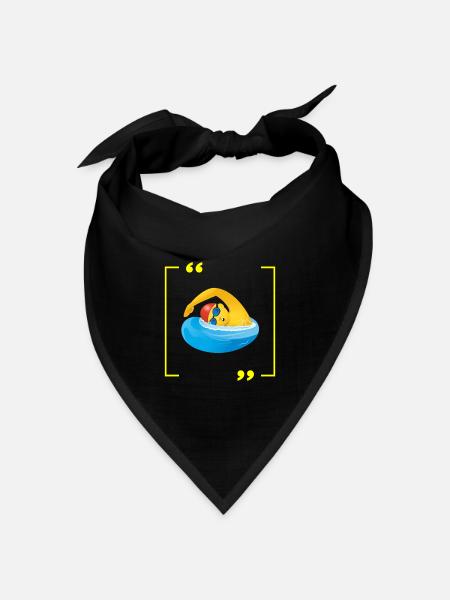 Comedy Schwimmen - Bandana Dreieckstuch - Schwarz