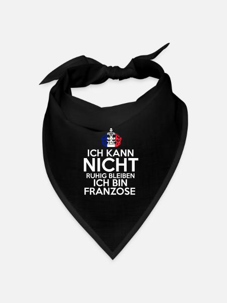 Frankreich Franzose Französisches - Bandana Dreieckstuch - Schwarz