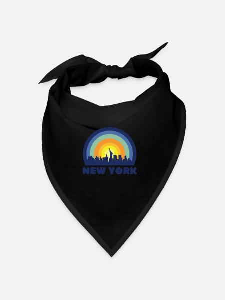 New York City Freiheitsstatue Skyline Big Apple - Bandana Dreieckstuch - Schwarz