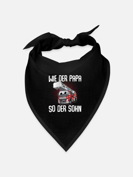 Feuerwehr Wie Der Papa So Der Sohn - Bandana Dreieckstuch - Schwarz