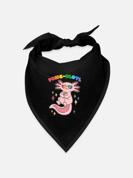 Axolotl Pride LGBTQ Stolz Geschenk - Bandana Dreieckstuch - Schwarz