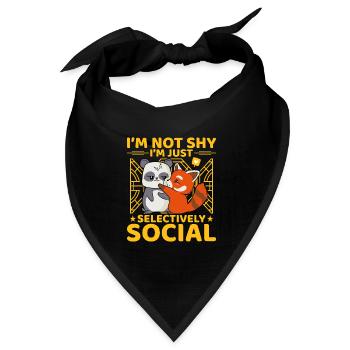 I'm not shy I'm just selevtively Social - Bandana Dreieckstuch - Schwarz - Vorne