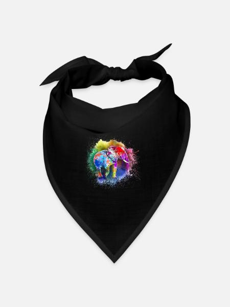 Elefant Geschenk Für Rüssel Afrika Wildnis Zoo - Bandana Dreieckstuch - Schwarz