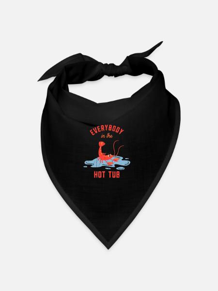 Jeder im Whirlpool - Langustenliebhaber - Bandana Dreieckstuch - Schwarz