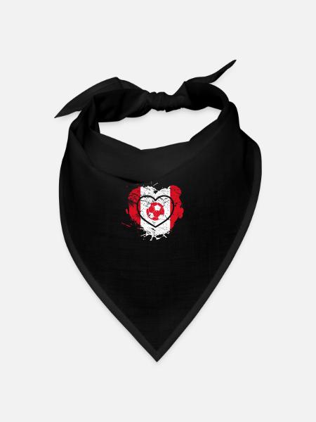 Ich liebe Peru, ich liebe Fußball - Bandana Dreieckstuch - Schwarz