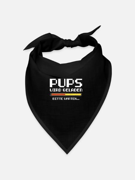 Retro Pups Wird Geladen Gamer Zocker Gaming Spruch - Bandana Dreieckstuch - Schwarz
