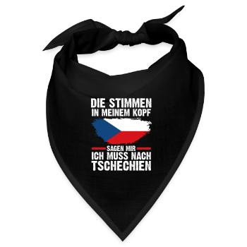 Tschechien Tscheche Tschechisches - Bandana Dreieckstuch - Schwarz - Vorne
