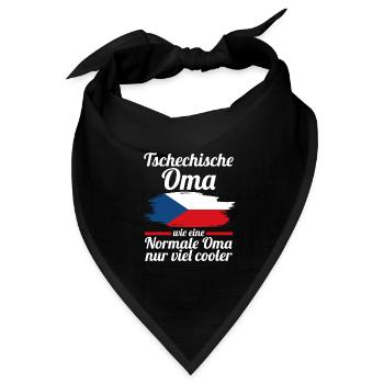 Tschechin Tschechische Oma Tschechien - Bandana Dreieckstuch - Schwarz - Vorne