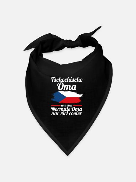 Tschechin Tschechische Oma Tschechien - Bandana Dreieckstuch - Schwarz