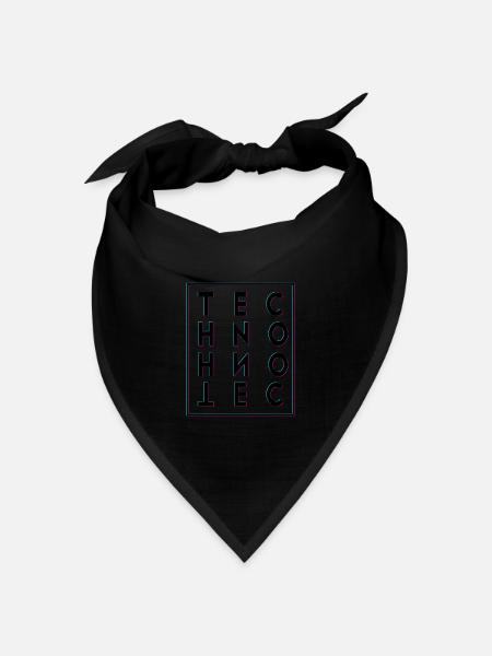 Techno - Bandana Dreieckstuch - Schwarz