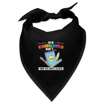 Kindergarten Anfang Kita-Anfänger Geschenk - Bandana Dreieckstuch - Schwarz - Vorne