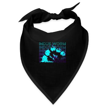 Induswurm Skolex Mittelalterliches Bestiarium Mitt - Bandana Dreieckstuch - Schwarz - Vorne