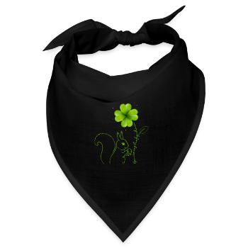You Are My Lucky Charm Eichhörnchen - Bandana Dreieckstuch - Schwarz - Vorne