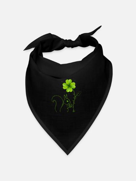 You Are My Lucky Charm Eichhörnchen - Bandana Dreieckstuch - Schwarz