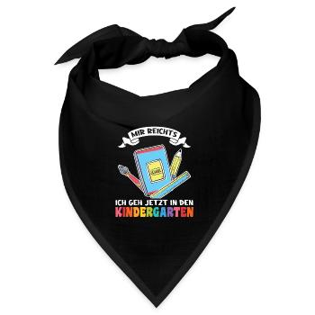 Kindergarten Anfang Kindergartenkind Geschenk - Bandana Dreieckstuch - Schwarz - Vorne