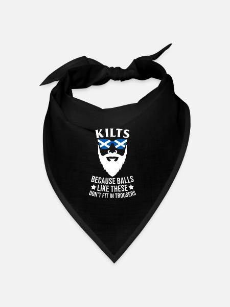 Schottenrock Kilt Spruch Schottland Highlands - Bandana Dreieckstuch - Schwarz