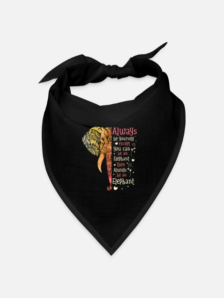 Elefant - Bandana Dreieckstuch - Schwarz