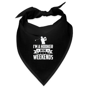 Golf Golfer Golfball Golfspieler Golfschläger - Bandana Dreieckstuch - Schwarz - Vorne