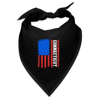 Connecticut Usa flaggen geschenk - Bandana Dreieckstuch - Schwarz - Vorne