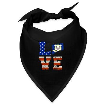 Liebes connecticut geschenk - Bandana Dreieckstuch - Schwarz - Vorne