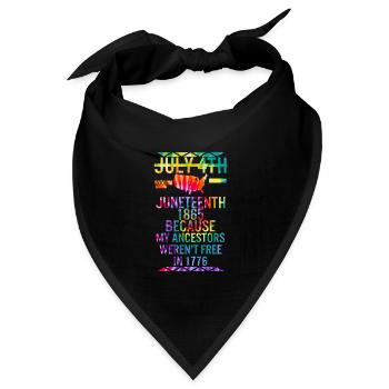 Juneteenth Day Meine Vorfahren waren 1776 nicht frei - Bandana Dreieckstuch - Schwarz - Vorne