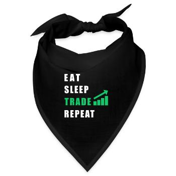 Eat Sleep Trade Repeat - Trader Trading - Bandana Dreieckstuch - Schwarz - Vorne