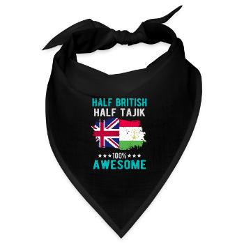 Halb Brite Halb Tadschiken - Bandana Dreieckstuch - Schwarz - Vorne