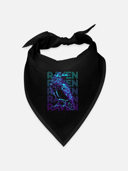 Rabenkrähe Retro - Bandana Dreieckstuch - Schwarz