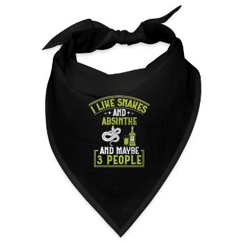 I Like Snakes And Absinthe And Maybe 3 People - Bandana Dreieckstuch - Schwarz - Vorne