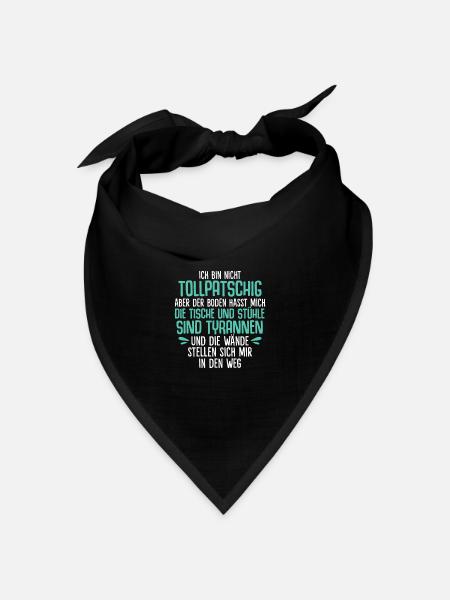 Ich bin nicht tollpatschig - Bandana Dreieckstuch - Schwarz