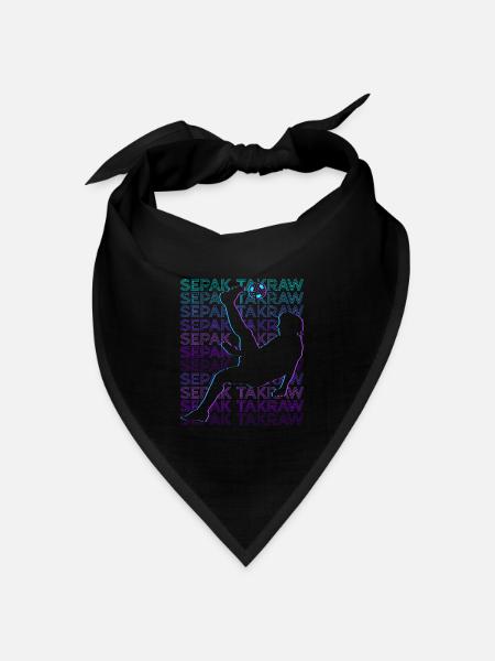 Sepak Takraw Spieler Retro - Bandana Dreieckstuch - Schwarz