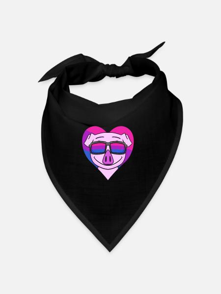 Bisexuell Schwein Geschenk - Bandana Dreieckstuch - Schwarz