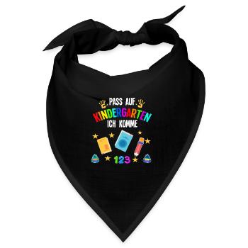 Kindergarten Anfang Kindergartenkind Geschenk - Bandana Dreieckstuch - Schwarz - Vorne