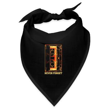 Never Forget Audio Cassette Tape - Bandana Dreieckstuch - Schwarz - Vorne