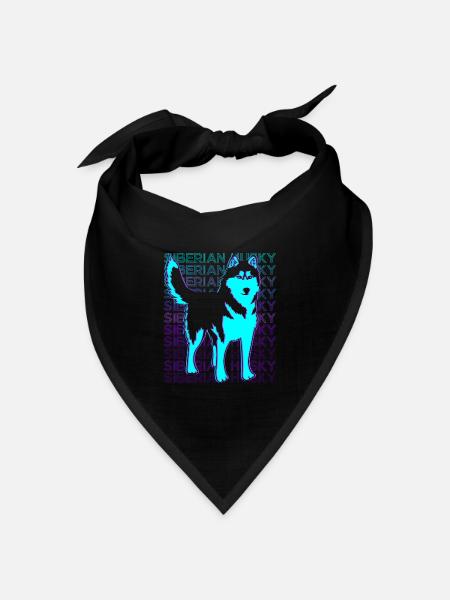 Siberian Husky Retro - Bandana Dreieckstuch - Schwarz