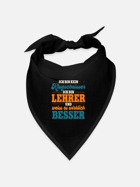 Lehrer Lehrerin Klassenlehrer - Bandana Dreieckstuch - Schwarz