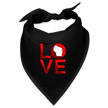 Liebe Wisconsin Geschenk - Bandana Dreieckstuch - Schwarz - Vorne
