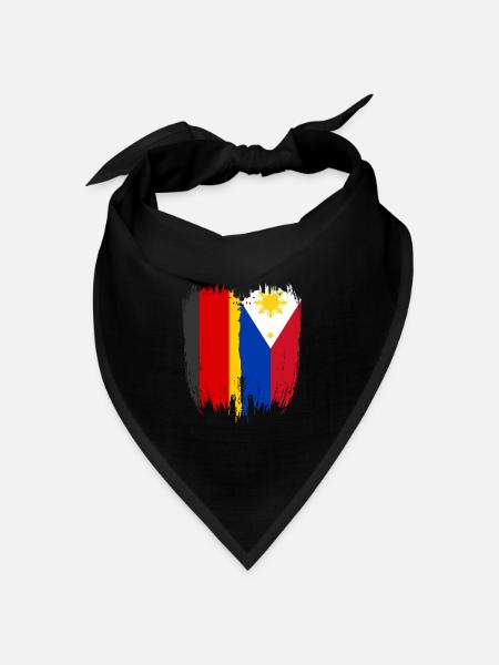 Deutschland Flagge Philippinen - Bandana Dreieckstuch - Schwarz