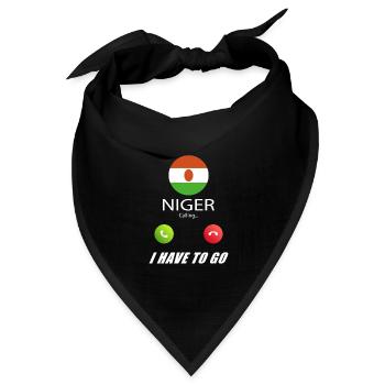 Niger ruft an Lusiger Flaggen Spruch - Bandana Dreieckstuch - Schwarz - Vorne