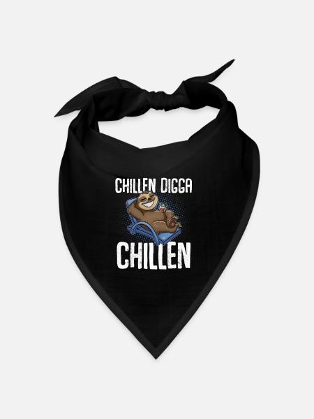 Chillen Digga Chillen Faultier - Bandana Dreieckstuch - Schwarz
