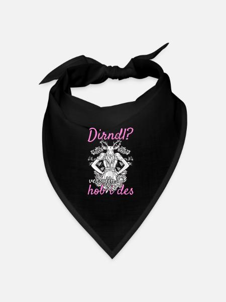Damen Dirndl Ersatz Trachten Ersatz Bluse Kirmes - Bandana Dreieckstuch - Schwarz