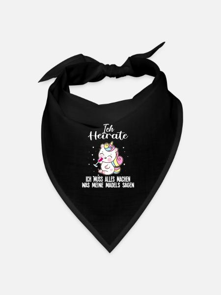 Braut Einhorn Bräutigam Geschenk - Bandana Dreieckstuch - Schwarz