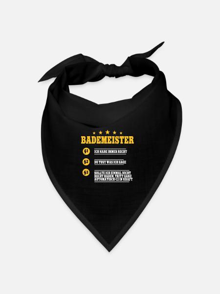 Rettungsschwimmer Bademeister - Bandana Dreieckstuch - Schwarz