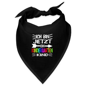 Kindergarten Anfang Kita-Start Geschenk - Bandana Dreieckstuch - Schwarz - Vorne