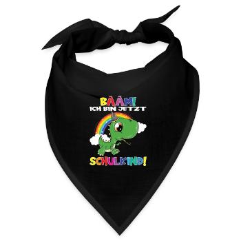 Bääm! Ich Bin Jetzt Schulkind Einschulung - Bandana Dreieckstuch - Schwarz - Vorne