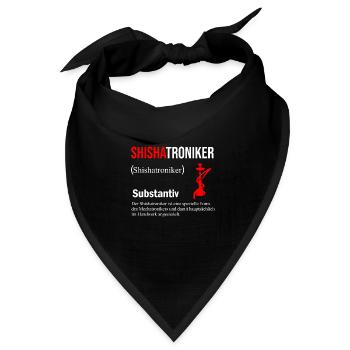 Shisha Tshirt Herren Damen Wasserpfeife Pfeife - Bandana Dreieckstuch - Schwarz - Vorne