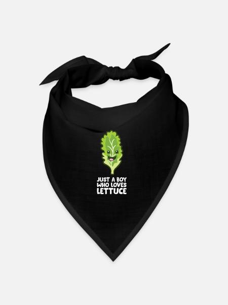 Nur ein Junge, der Kopfsalat liebt - Bandana Dreieckstuch - Schwarz